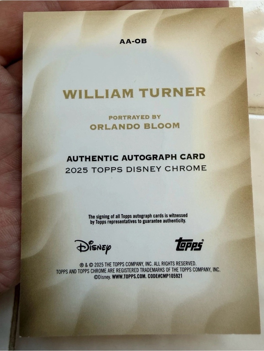William Turner - Orlando Bloom Auto Signed Collectible Topps Disney Card - Picture 2 of 2